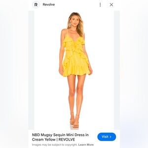 Nwt NBD Yellow Sequin Mini Dress